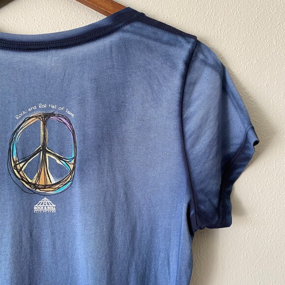 Rock and Roll Hall of Fame PEACE & DOVE Navy Ombre T-Shirt Woman’s Fitted XL - Picture 4 of 10